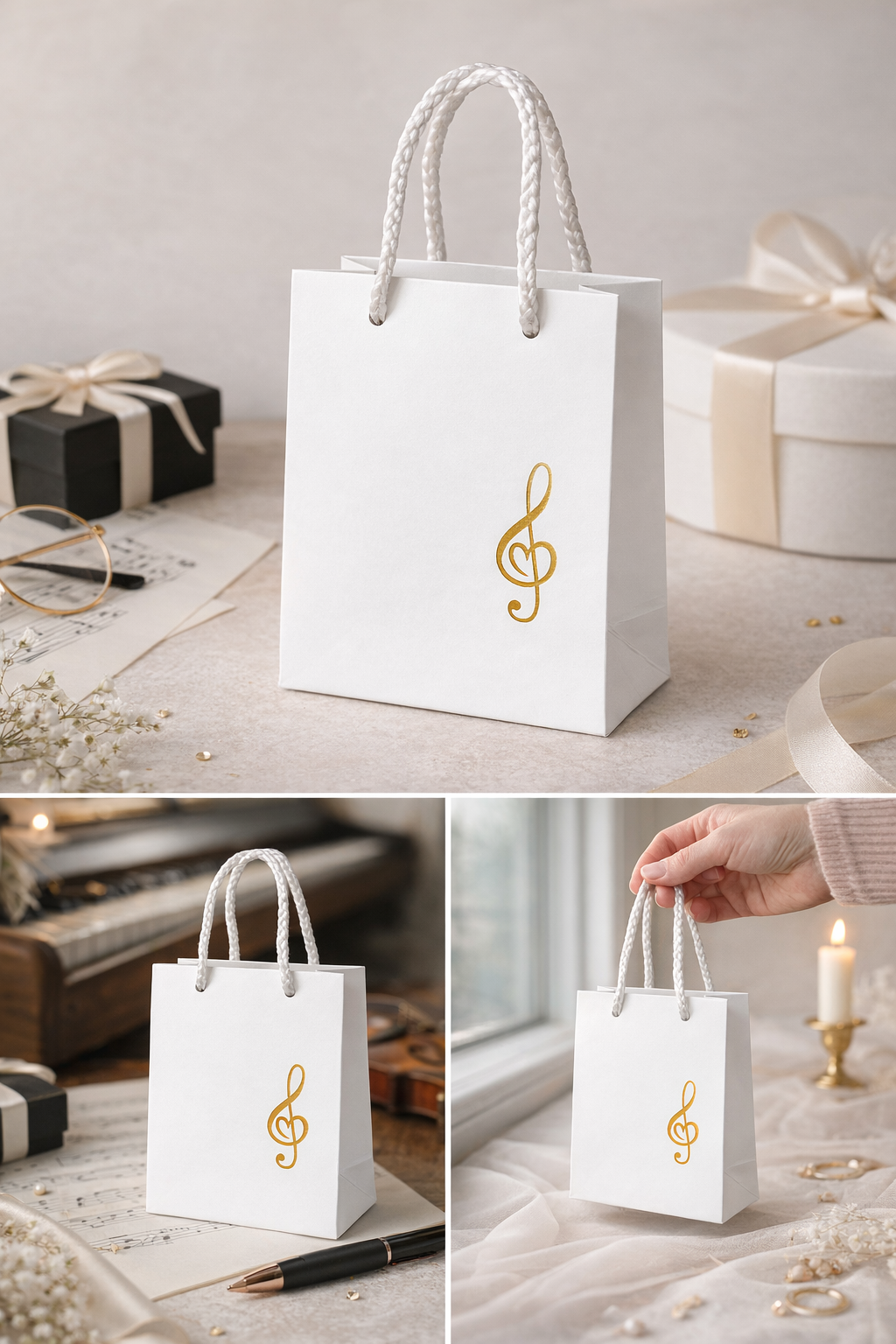 dárková taštička hudba v srdci koláž